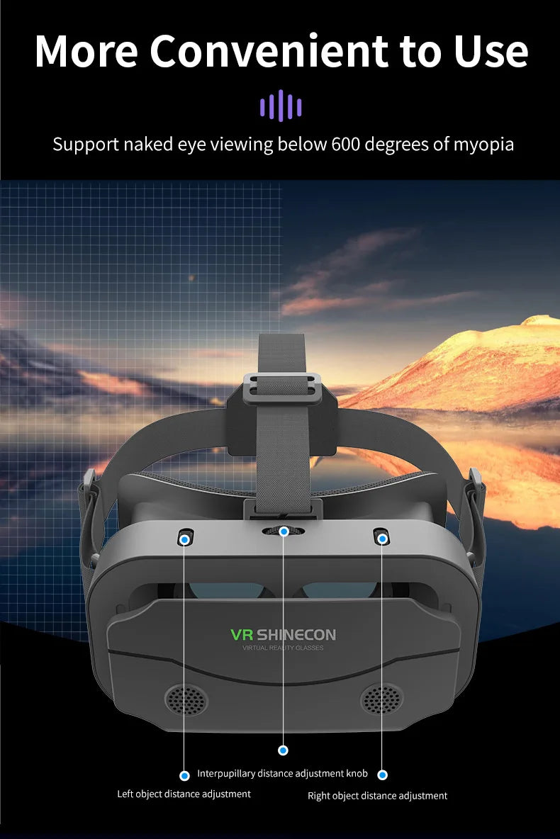 Ochelari mobili 3D VR digitali, potriviti pentru TV, filme si jocuri video .Compatibili cu iOS, Android .Dimensuni suportate: De la 4 la 7,7 inch.