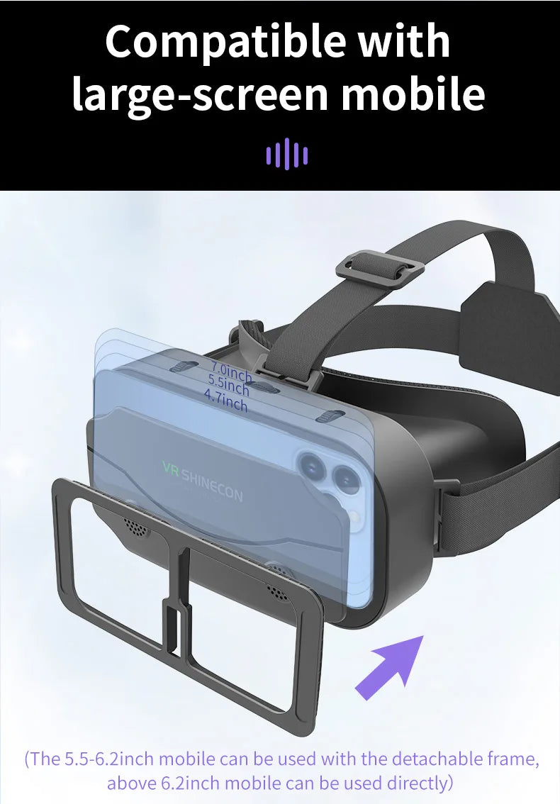 Ochelari mobili 3D VR digitali, potriviti pentru TV, filme si jocuri video .Compatibili cu iOS, Android .Dimensuni suportate: De la 4 la 7,7 inch.