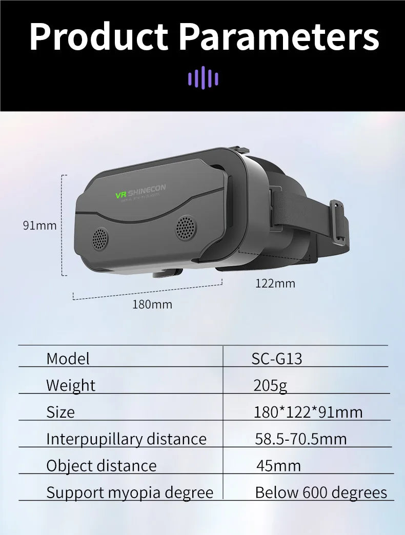 Ochelari mobili 3D VR digitali, potriviti pentru TV, filme si jocuri video .Compatibili cu iOS, Android .Dimensuni suportate: De la 4 la 7,7 inch.