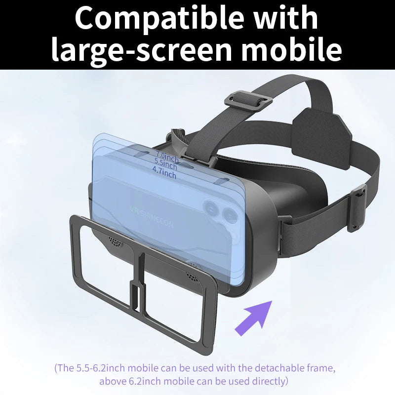Ochelari mobili 3D VR digitali, potriviti pentru TV, filme si jocuri video .Compatibili cu iOS, Android .Dimensuni suportate: De la 4 la 7,7 inch.