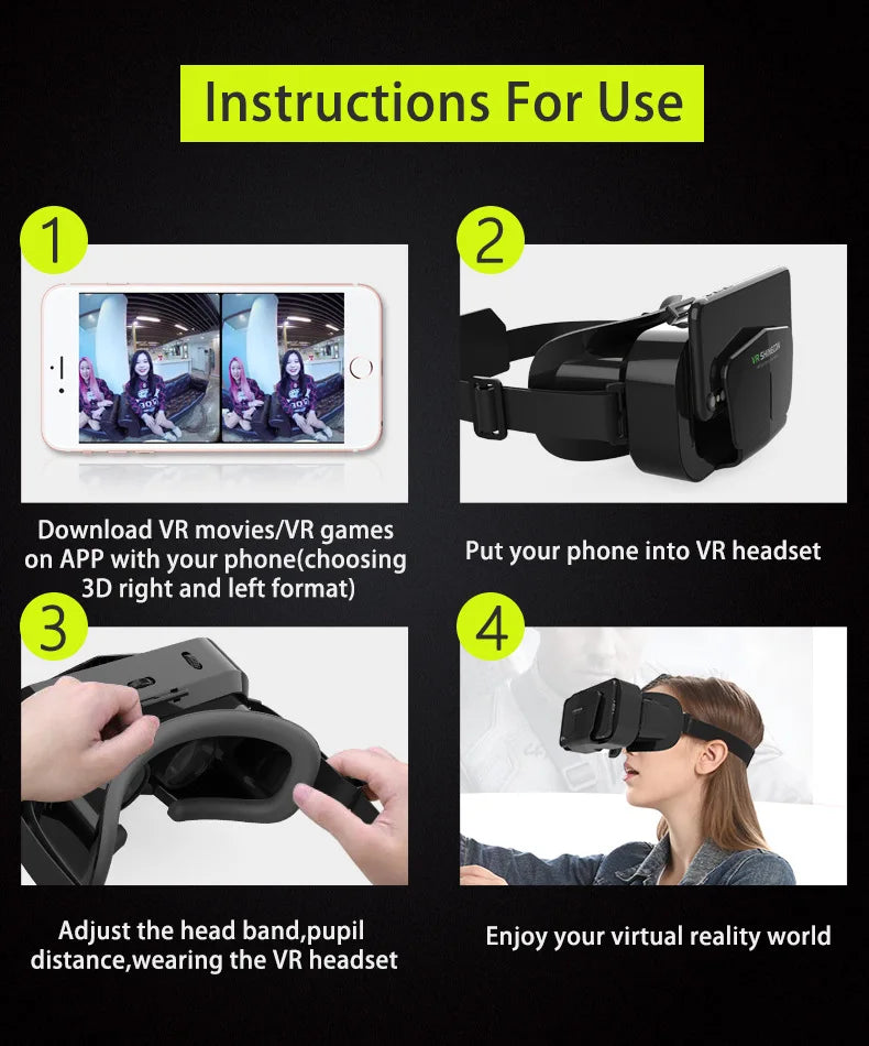 Ochelari mobili 3D VR digitali, potriviti pentru TV, filme si jocuri video .Compatibili cu iOS, Android .Dimensuni suportate: De la 4 la 7,7 inch.